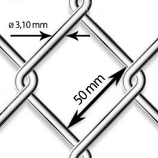 Pletivo pozinkované Zn - drôt Ø 3,1mm; oko 50mm; výška 100cm