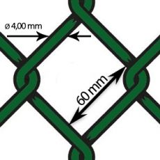 Pletivo poplastované PVC - drôt Ø 4,0mm; oko 60mm; výška 100cm