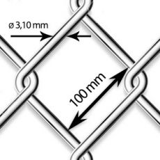 Pletivo oborové Zn - drôt Ø 3,1mm; oko 100mm; výška 125cm