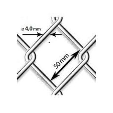 Pletivo pozinkované Zn - drôt Ø 4,0mm; oko 50mm; výška 125cm