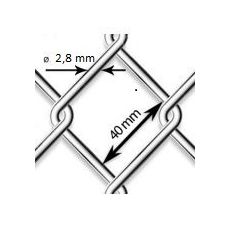 Pletivo pozinkované Zn - drôt Ø 2,8mm; oko 40mm; výška 100cm