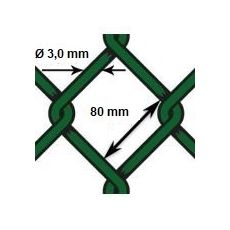 Pletivo oborové PVC - drôt Ø 3,0mm; oko 80mm; výška 100cm