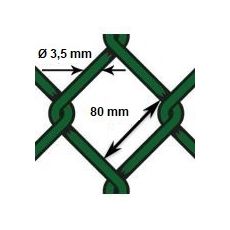 Pletivo oborové PVC - drôt Ø 3,5mm; oko 80mm; výška 150cm