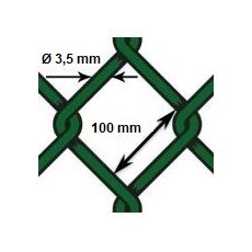 Pletivo oborové PVC - drôt Ø 3,5mm; oko 100mm; výška 100cm