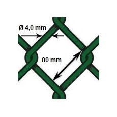 Pletivo oborové PVC - drôt Ø 4,0mm; oko 80mm; výška 150cm